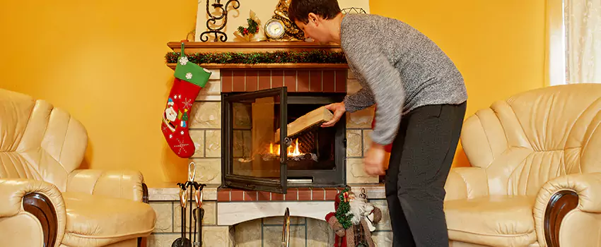 Rusted Metal Fireplace Restoration in College Station, Texas